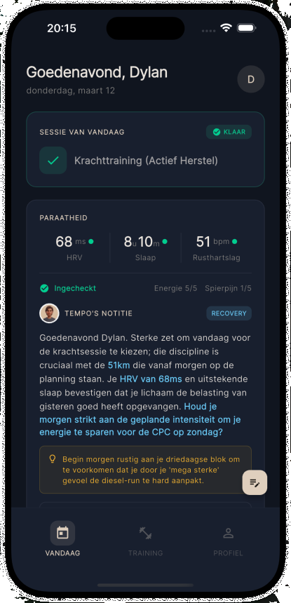 Tempo daily briefing screen